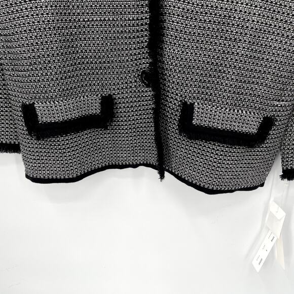 Belford NWT Pima Cotton Tweed 2 Button Jacket Blazer with Fringe #204350 // M - Picture 9 of 13